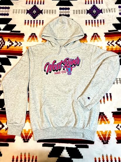 WEST RIVER HAT CO. SHARP SHOOTER HOODED SWEATSHIRT - WHITE/PINK