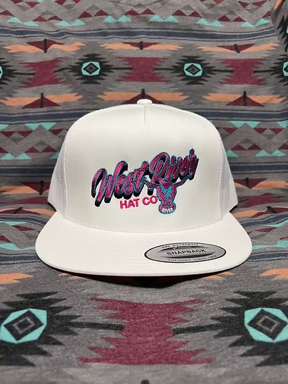 WEST RIVER HAT CO. SHARP SHOOTER SNAPBACK TRUCKER CAP - WHITE/PINK