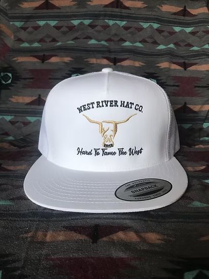 WEST RIVER HAT CO. HARD TO TAME SNAPBACK TRUCKER CAP - WHITE/GOLD