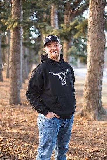 WEST RIVER HAT CO. WEST RIVER BULL HOODED SWEATSHIRT - BLACK/WHITE