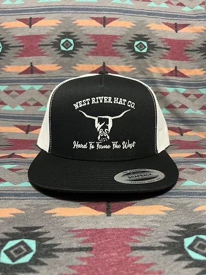 WEST RIVER HAT CO. HARD TO TAME SNAPBACK TRUCKER CAP - BLACK/WHITE