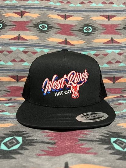 WEST RIVER HAT CO. SHARP SHOOTER SNAPBACK TRUCKER CAP - BLACK/RED