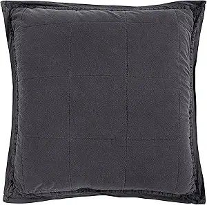 PASEO ROAD STONEWASHED COTTON CANVAS EURO 27"X27" PILLOW SHAM - CHARCOAL