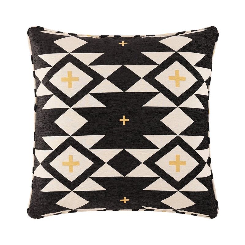 PASEO ROAD HIGH DESERT CHENILLE JACQUARD EURO 27"X27" PILLOW SHAM - BLACK