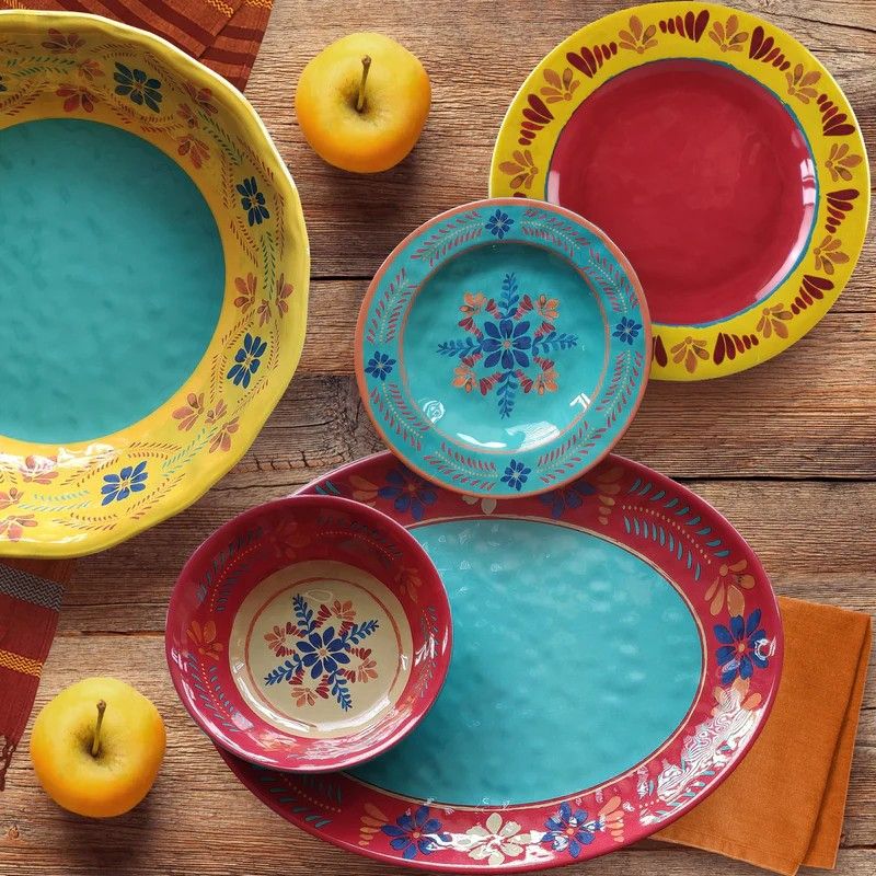 PASEO ROAD BONITA TALAVERA DESIGN 14-PIECE MELAMINE DINNERWEAR SET