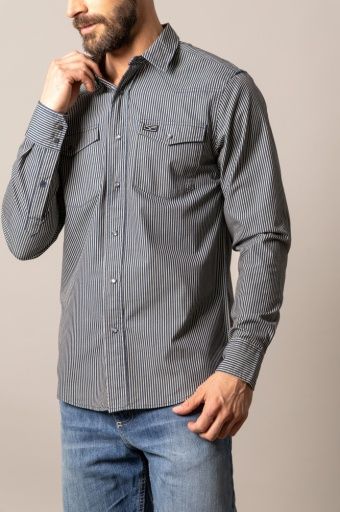 KIMES RANCH MEN'S LONG SLEEVE QUENTIN PEARL SNAP SHIRT - INDIGO, SIZE: SMALL