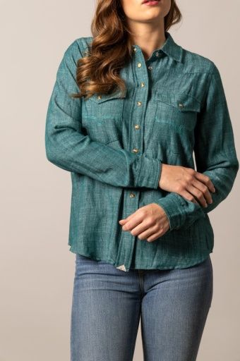 KIMES RANCH WOMEN'S LONG SLEEVE LACY BUTTON SHIRT KIMES RANCH WOMEN'S LONG SLEEVE LACY BUTTON SHIRT