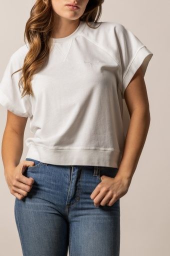 KIMES RANCH WOMEN'S SHORT SLEEVE HOLLY CROPPED TEE SHIRT - PRISTINE, COLOR: PRISTINE, SIZE: SMALL