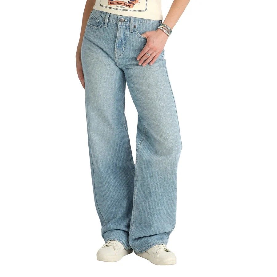 CRUEL DENIM WOMEN'S CASEY HIGH RISE LOOSE FIT PIN STRIPE JEAN - INDIGO