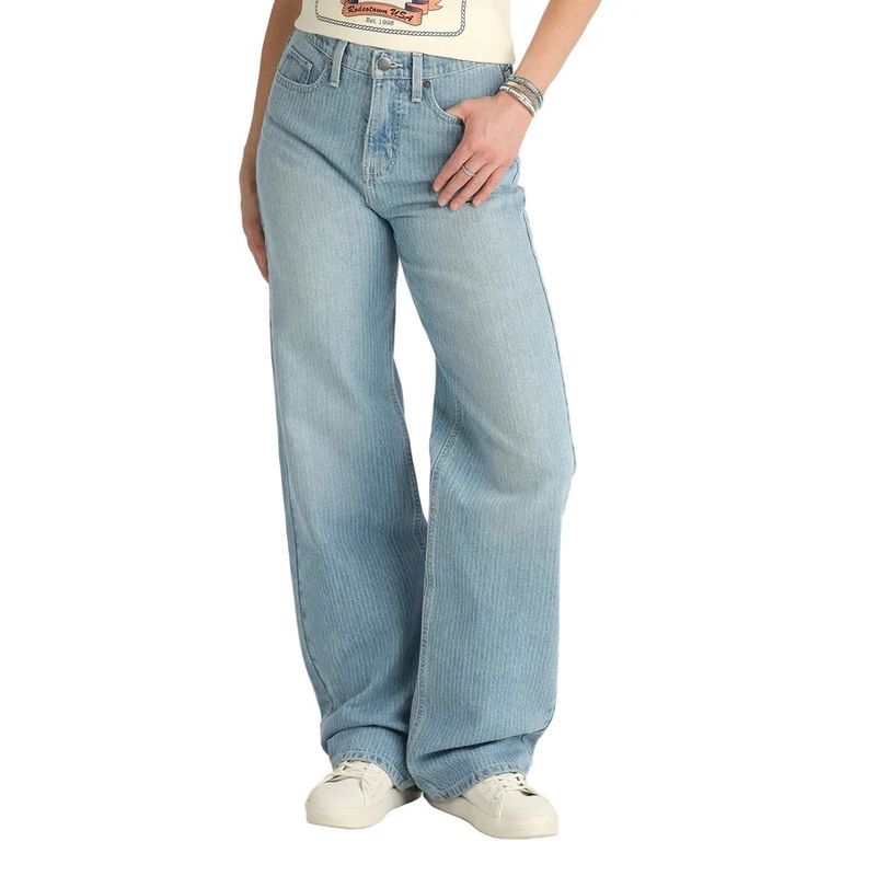 CRUEL DENIM WOMEN'S CASEY HIGH RISE LOOSE FIT PIN STRIPE JEAN - INDIGO