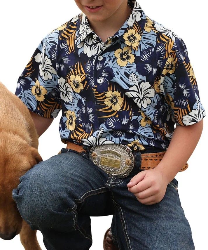 CINCH BOYS' SHORT SLEEVE POLO - MULTI