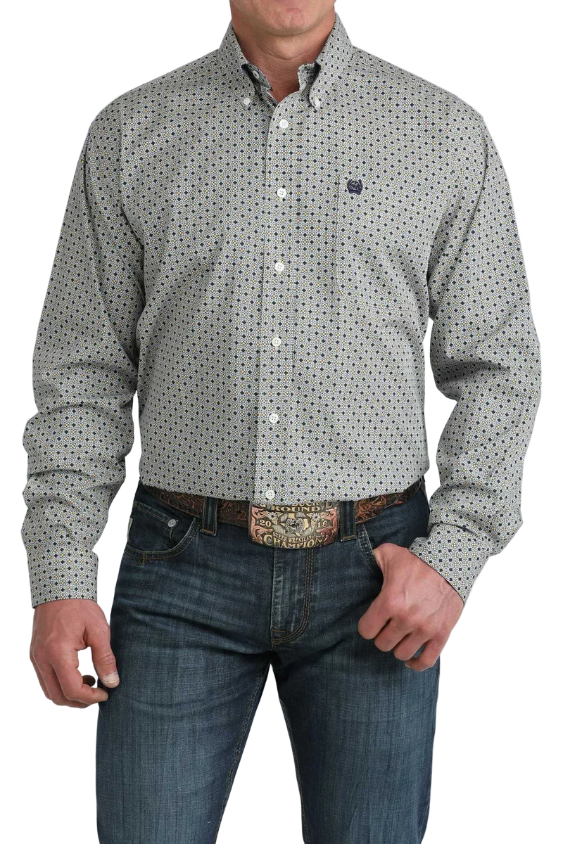 CINCH MEN'S LONG SLEEVE WEAVE PRINT BUTTON SHIRT - MULTI