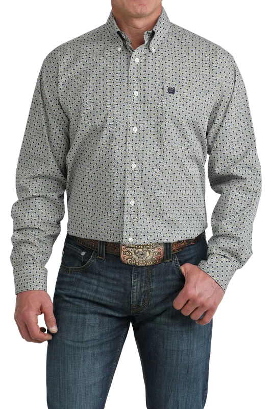 CINCH MEN'S LONG SLEEVE WEAVE PRINT BUTTON SHIRT - MULTI