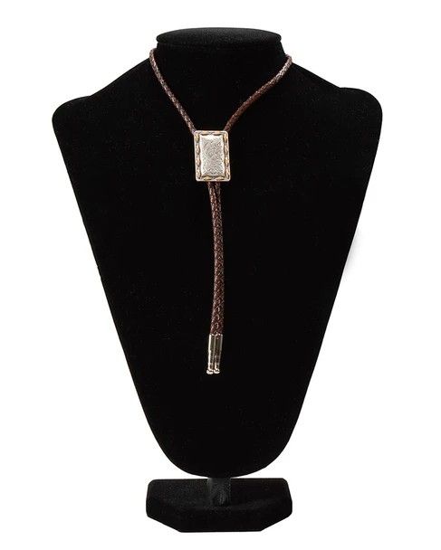 DOUBLE S COLLECTION RECTANGLE BUCKLE WITH BUCKSTITCH BOLO