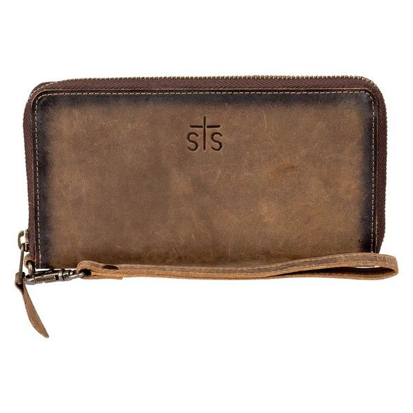 STS RANCHWEAR BARONESS BETSY BIFOLD WRISTLET - LEATHER BROWN