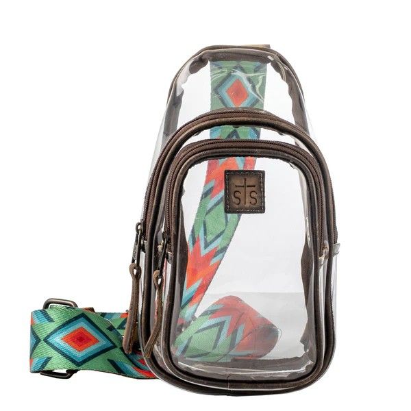 STS RANCHWEAR STADIUM RULES SOJOURNER SLING BAG - CLEAR