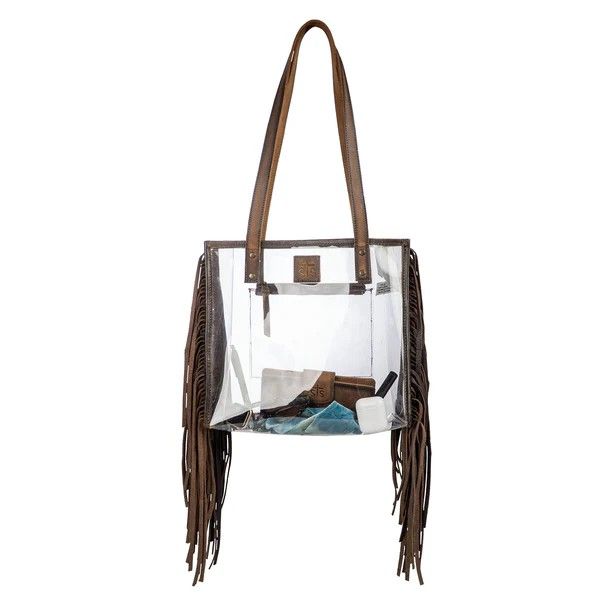 STS RANCHWEAR STADIUM RULES FRINGE TOTE BAG - CLEAR