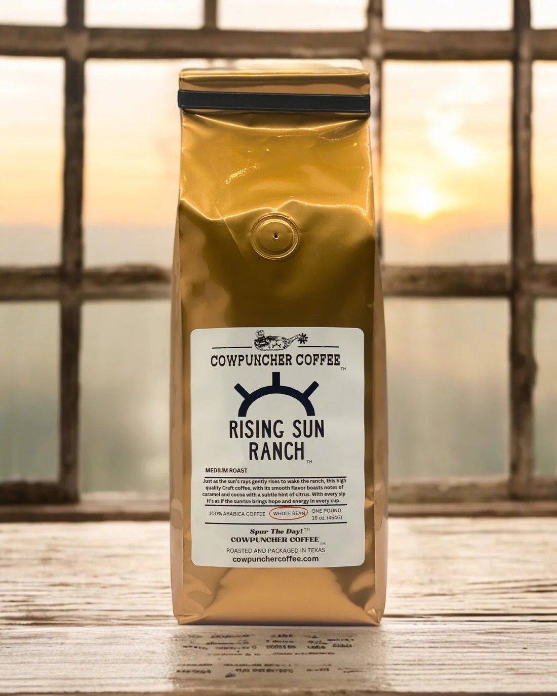 COWPUNCHER COFFEE "RISING SUN RANCH" WHOLE BEAN MEDIUM ROAST
