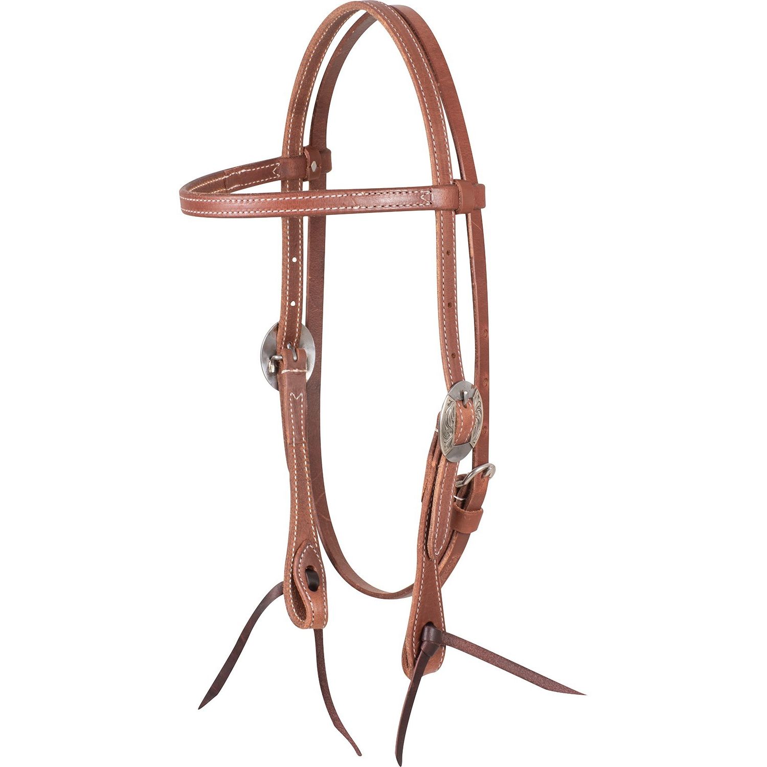 MARTIN SADDLERY TAN LEATHER LATIGO TIE BROWBAND HEADSTALL - CANYON BUCKLE