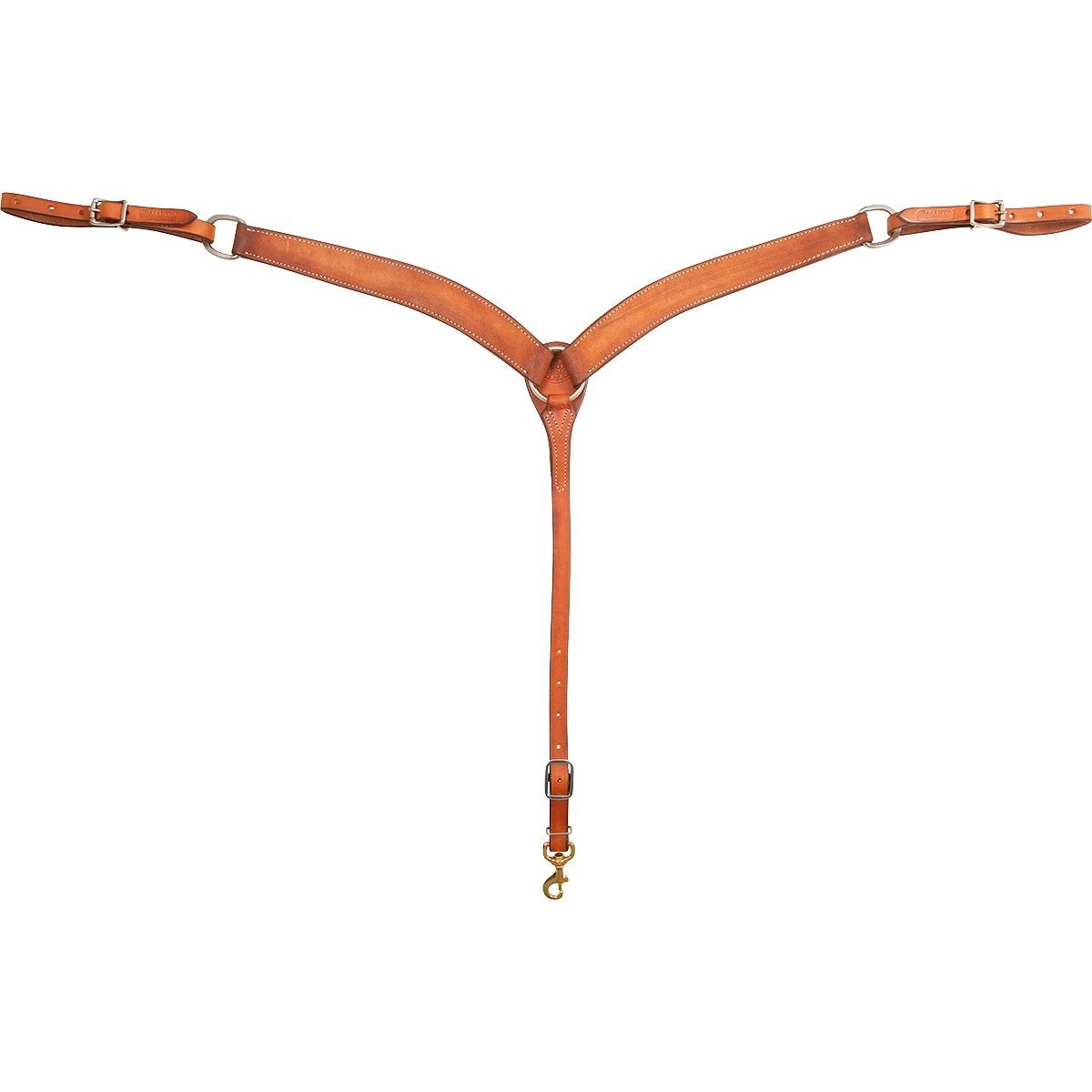 MARTIN SADDLERY 1 3/4" LEATHER ROUGHOUT BREAST COLLAR - CHESTNUT
