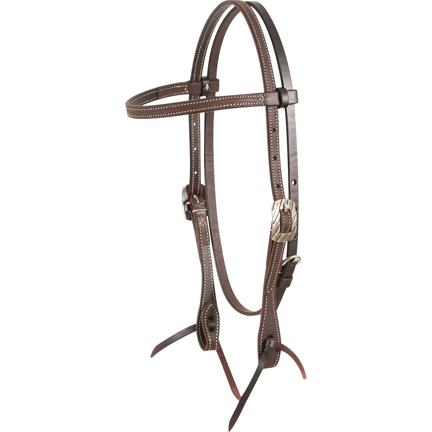 MARTIN SADDLERY CHOCOLATE LEATHER LATIGO TIE BROWBAND HEADSTALL - BANDERA BUCKLE