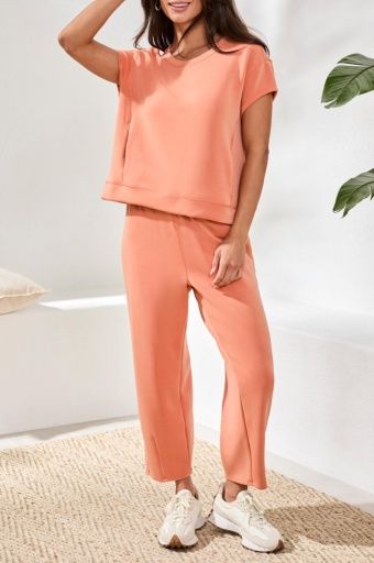 TRIBAL WOMEN'S SHORT SLEEVE WITH POCKETS TOP - GUAVA BLUSH