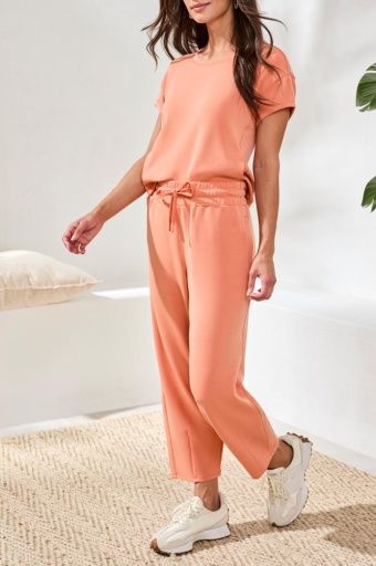 TRIBAL WOMEN'S BARREL CROP WITH POCKETS JOGGER - GUAVA BLUSH, COLOR: GUAVA BLUSH, SIZE: SMALL