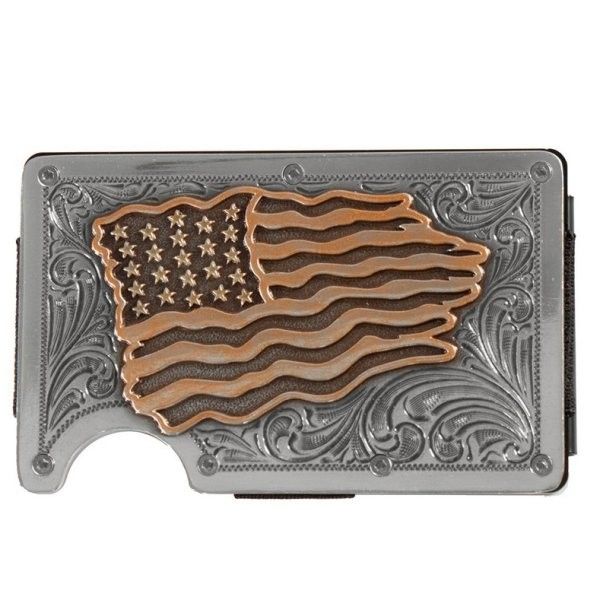 3D MEN'S DISTRESSED COPPER FLAG UTILITY WALLET