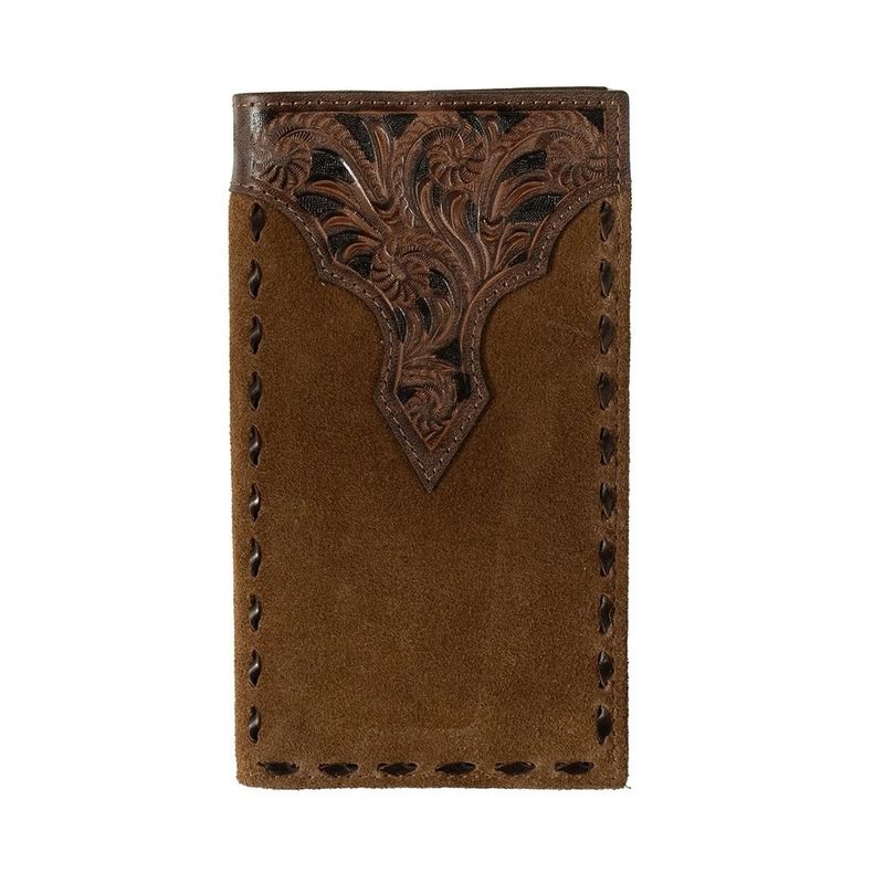 NOCONA MEN'S ROUGHOUT BUCK LACING RODEO WALLET - TAN
