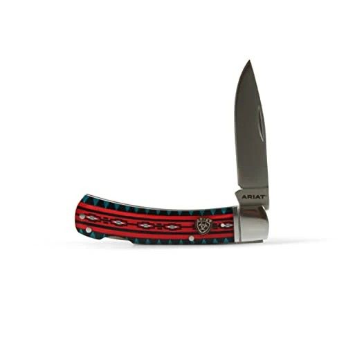 ARIAT SMOOTH BLADE FOLDING 3'' KNIFE - RED
