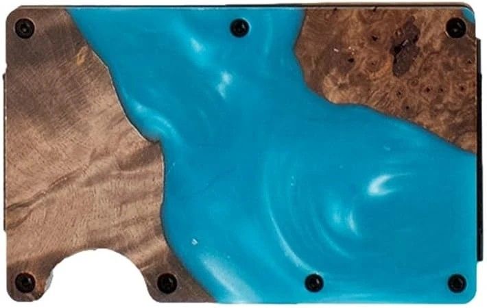 3D MEN'S UTILITY WALLET - WOOD/RESIN BLUE