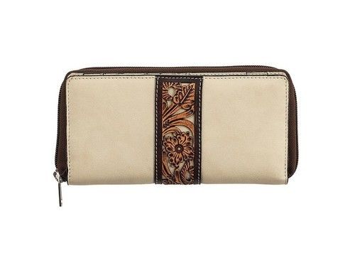 ANGEL RANCH WOMEN'S FLORAL OVERLAY WESTERN WALLET - OPAL IVORY