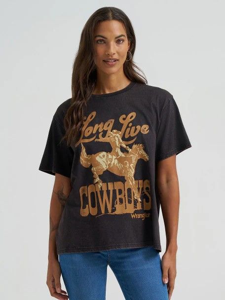 WRANGLER WOMEN'S RETRO SHORT SLEEVE TEE SHIRT - BLACK BEAUTY