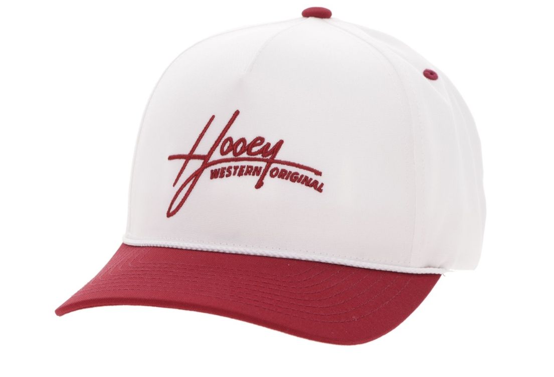 HOOEY MARK OUT SNAPBACK TRUCKER CAP - WHITE/MAROON &amp; RED