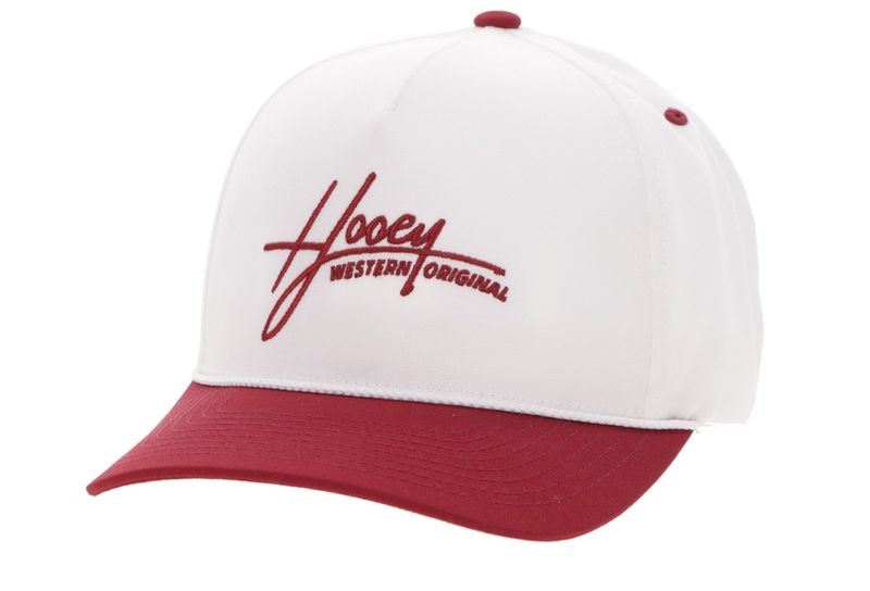 HOOEY MARK OUT SNAPBACK TRUCKER CAP - WHITE/MAROON &amp; RED