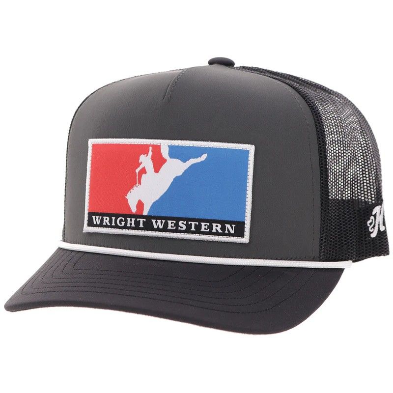 HOOEY WRIGHT BROTHERS SNAPBACK TRUCKER CAP - CHARCOAL/BLACK &amp; RED/BLUE