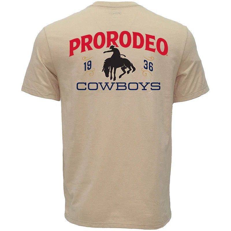 HOOEY MEN'S SHORT SLEEVE PRCA CREW TEE SHIRT - TAN