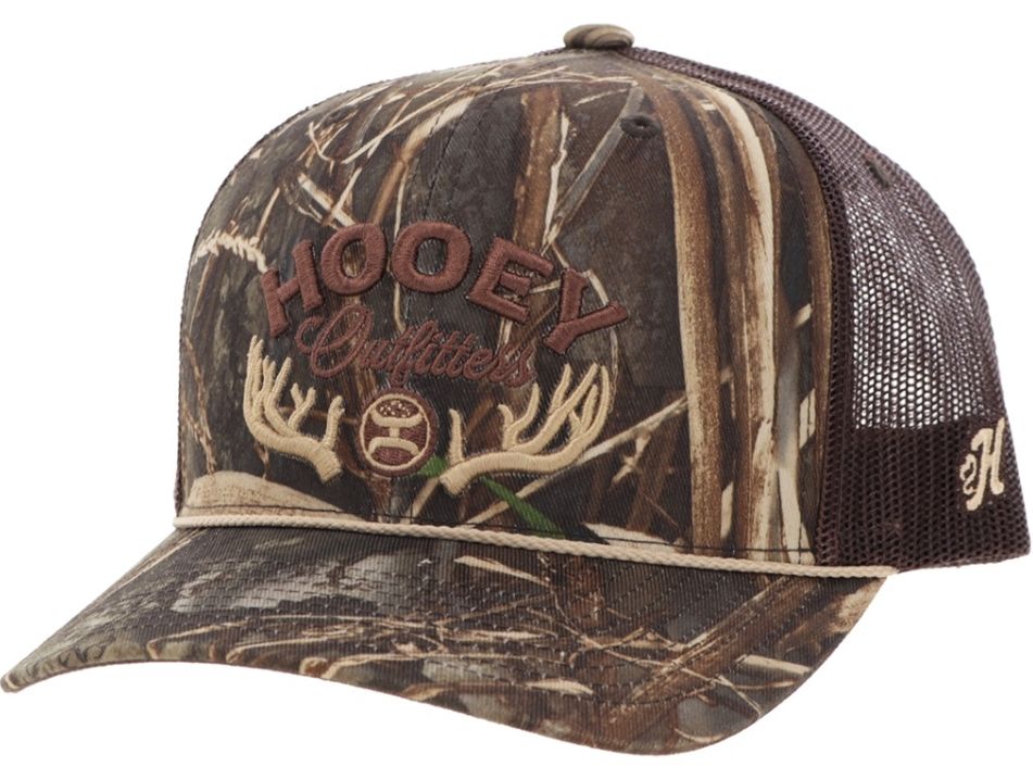 HOOEY OUTFITTERS SNAPBACK TRUCKER CAP - CAMO/TAN &amp; BROWN/TAN