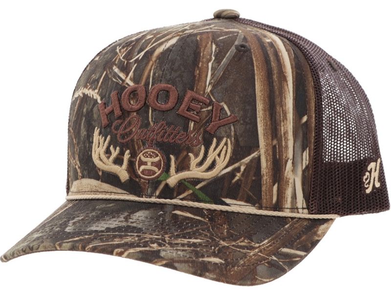 HOOEY OUTFITTERS SNAPBACK TRUCKER CAP - CAMO/TAN &amp; BROWN/TAN