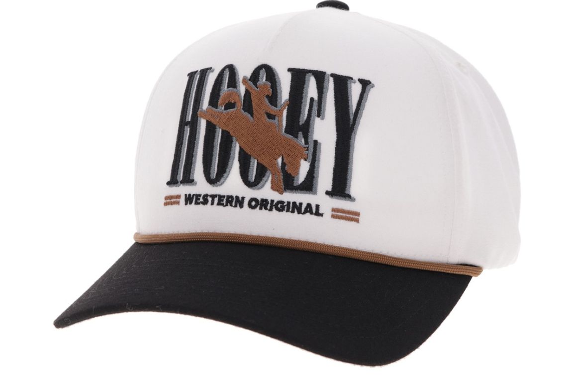 HOOEY WILD RIDE SNAPBACK TRUCKER CAP - WHITE &amp; BLACK/BROWN