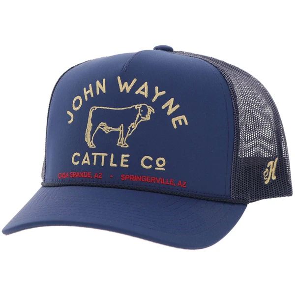 HOOEY JOHN WAYNE SNAPBACK TRUCKER CAP - NAVY/YELLOW