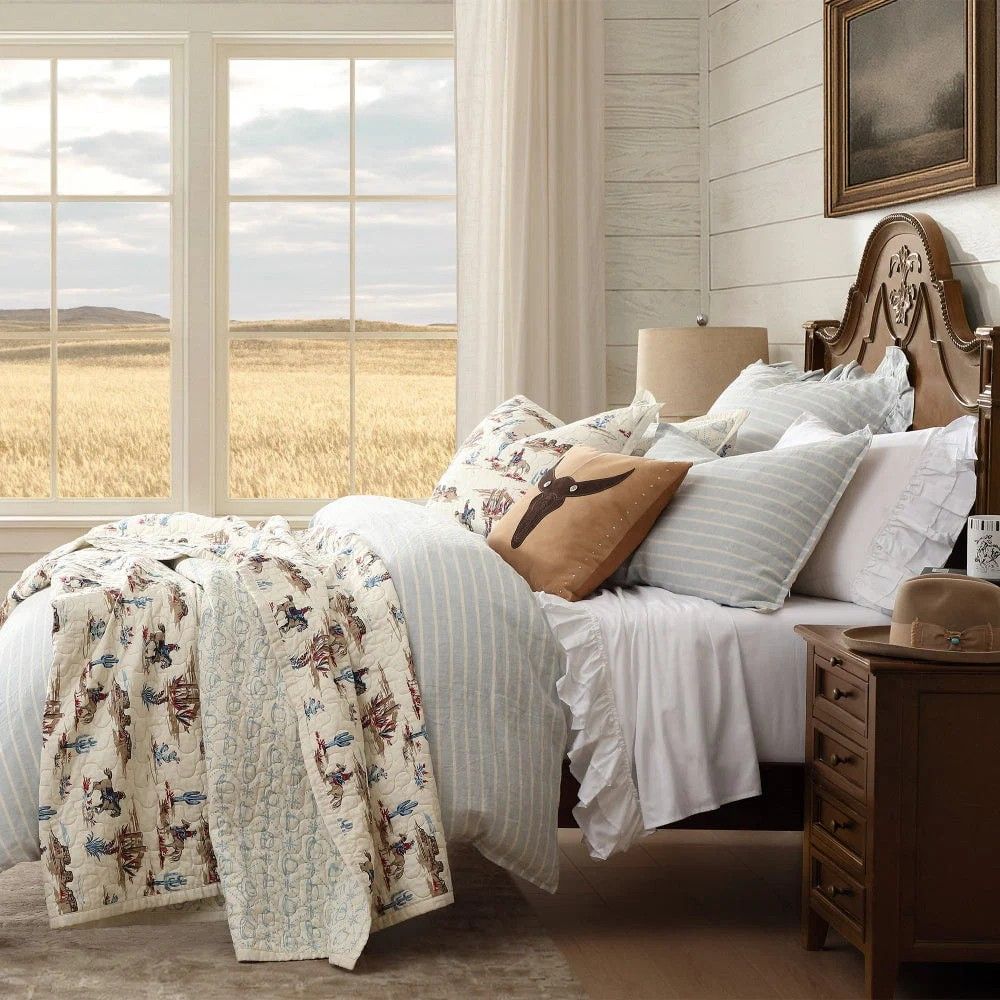 PASEO ROAD DESERT TRAIL REVERSIBLE 3-PIECE QUEEN QUILT SET - SANDSTONE