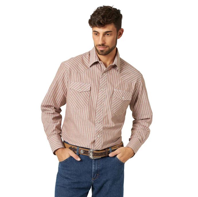 WRANGLER MEN'S LONG SLEEVE PEARL SNAP SHIRT - ASSORTED
