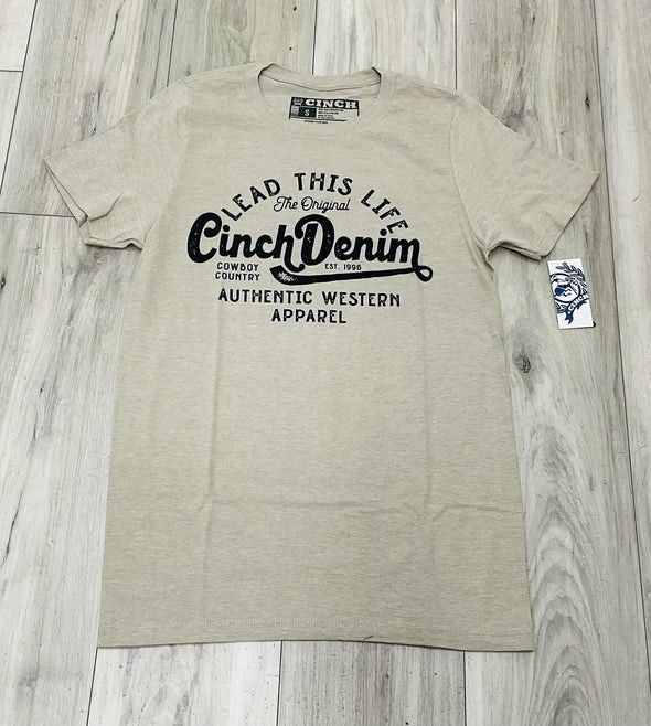 CINCH MEN'S SHORT SLEEVE JERSEY TEE SHIRT - KHAKI