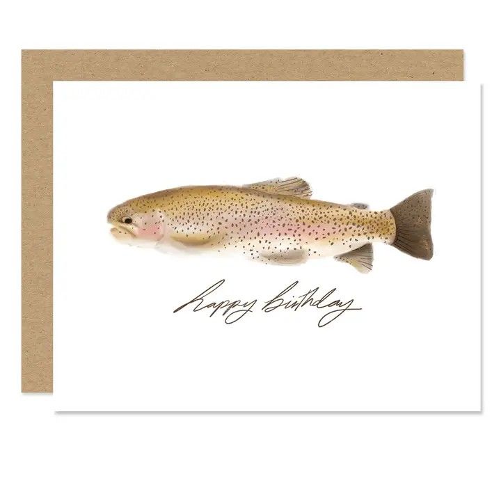 MADDON AND CO RAINBOW TROUT FISH BIRTHDAY CARD