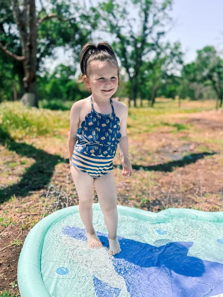 THE LITTLE WESTERN BRAND GIRLS' ALL THINGS WESTERN ONE-PIECE SWIMSUIT