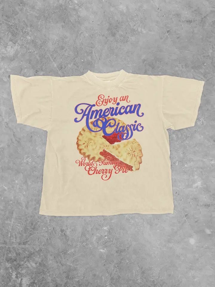 CLANDESTINE UNDERGROUND WOMEN'S SHORT SLEEVE CHERRY PIE TEE SHIRT - IVORY