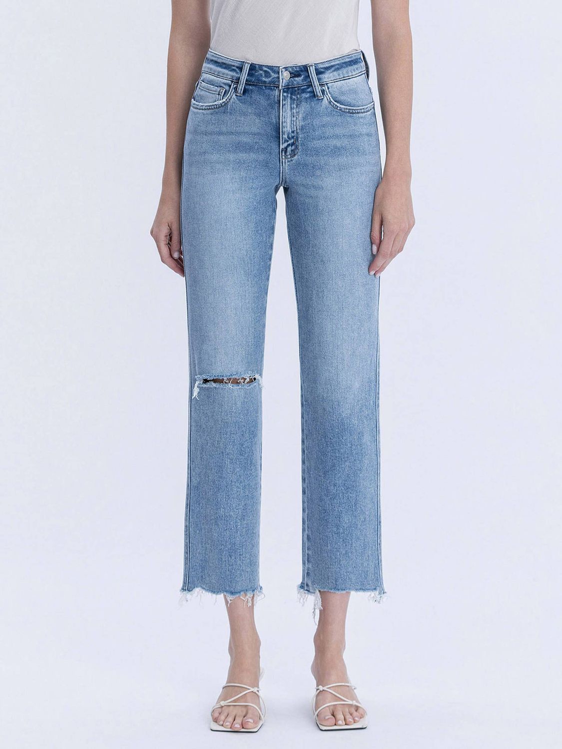 LOVERVET HIGH RISE STRAIGHT JEAN - OILIVERS TWIST, SIZE: 28
