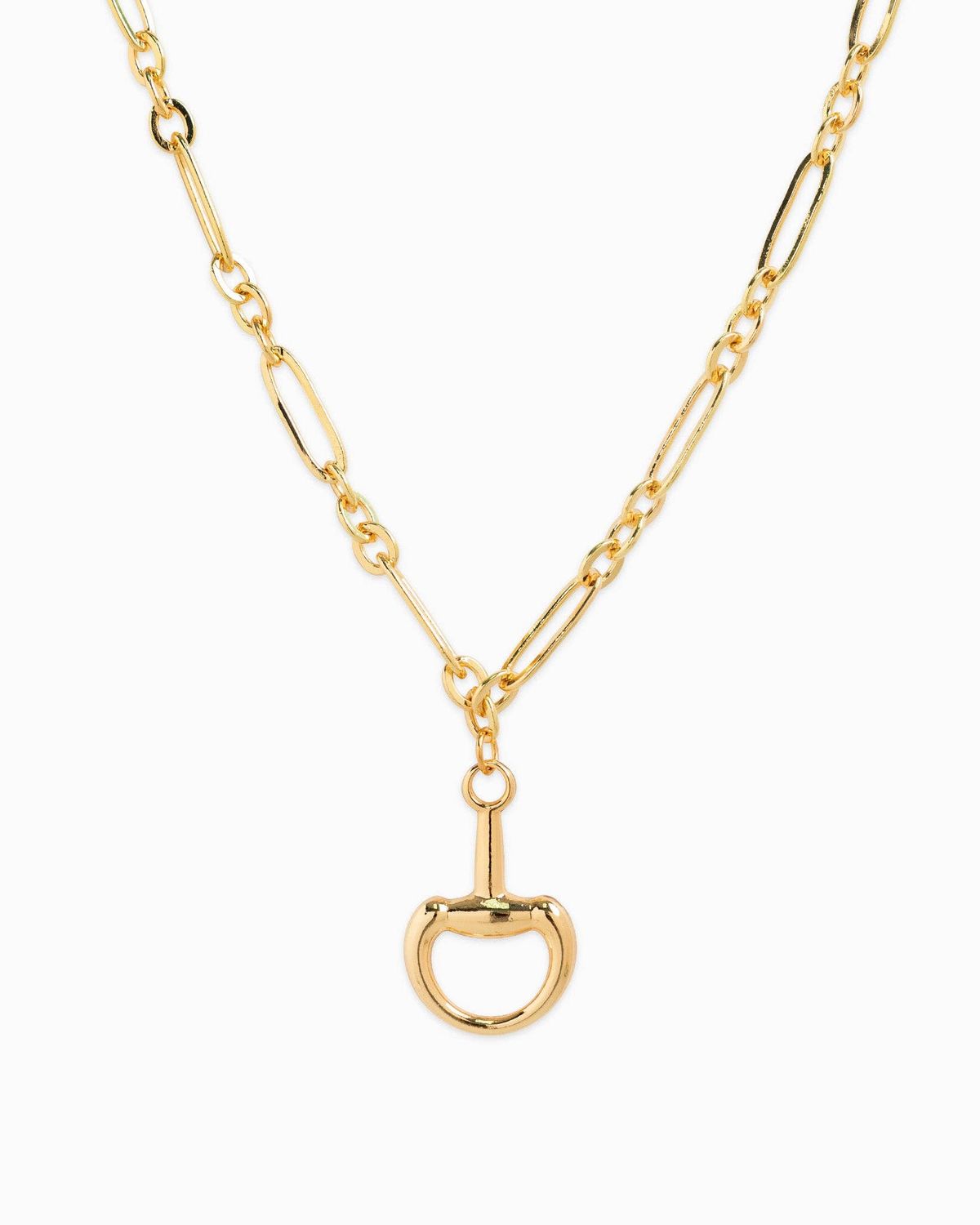 SESSORI HORSEBIT LINKED CHAIN NECKLACE, COLOR: GOLD