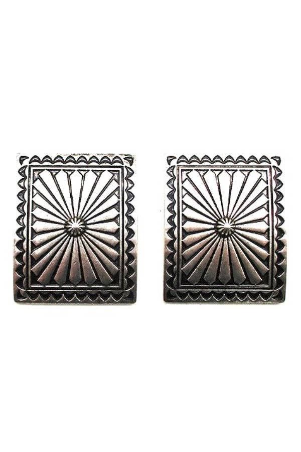SNOWING WEST WESTERN CONCHO POST EARRING